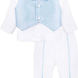 Gentleman's 6-Piece Baby Boys Newborn Long Sleeve White Shirt with Vest and Pant Set 0-3 Months LILAX