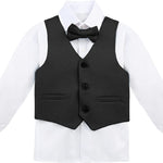 Boys' Dresswear Outfit: Formal Suit Set with 4 Pieces (Vest Pants Tie and Shirt) LILAX