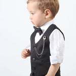 Boys' Dresswear Outfit: Formal Suit Set with 4 Pieces (Vest Pants Tie and Shirt) LILAX