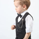 Boys' Dresswear Outfit: Formal Suit Set with 4 Pieces (Vest Pants Tie and Shirt) LILAX