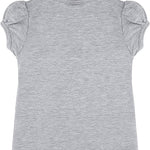 Girls' Basic Cotton T-Shirt  Short Puff Sleeve Crewneck / 8 to 10 LILAX