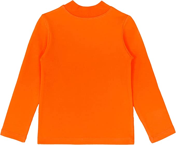 Girls' Basic Mock Turtleneck Long Sleeve Cotton Solid T-Shirt / 9 to 12 Years LILAX