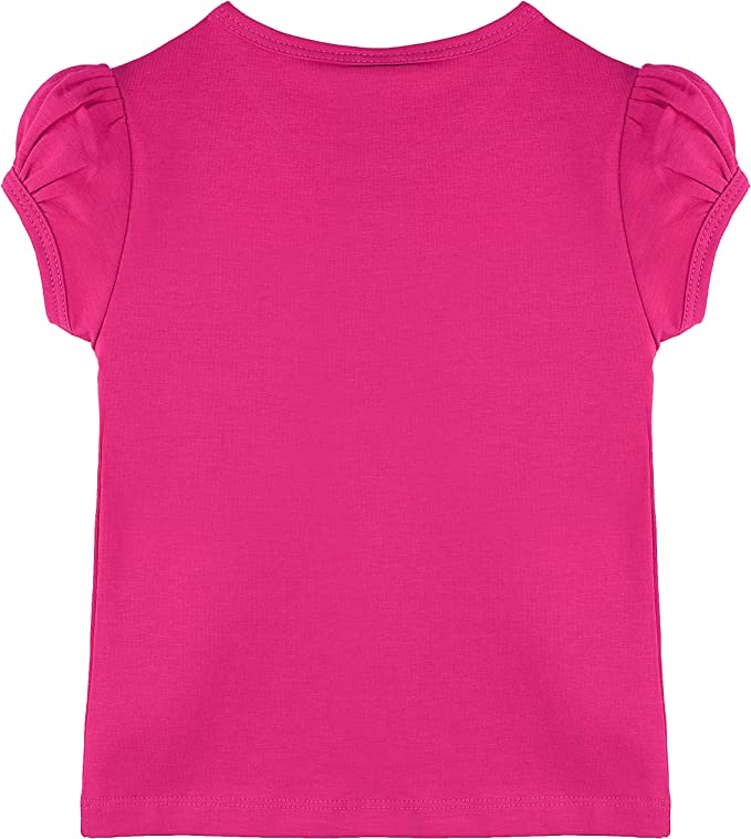 Girls' Basic Cotton T-Shirt  Short Puff Sleeve Crewneck / 8 to 10 LILAX