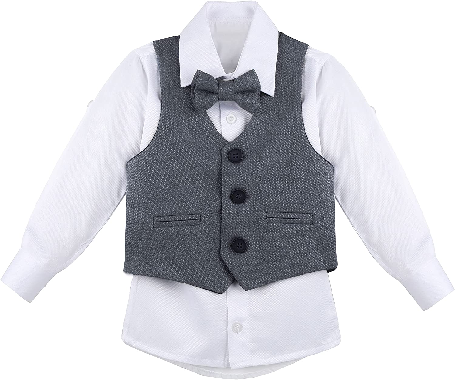 Boys Formal Suit 4 Piece Vest Pants and Tie Dresswear Set / Toddler LILAX