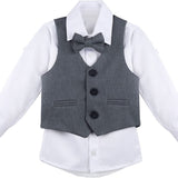 Boys Formal Suit 4 Piece Vest Pants and Tie Dresswear Set / Toddler LILAX