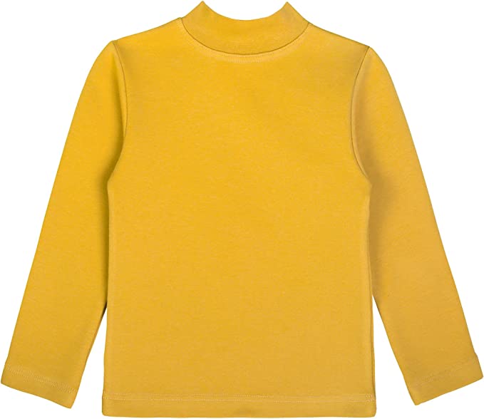 Girls' Basic Mock Turtleneck Long Sleeve Cotton Solid T-Shirt / 9 to 12 Years LILAX