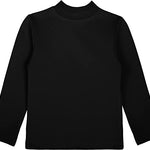 Girls' Basic Mock Turtleneck Long Sleeve Cotton Solid T-Shirt / 5 to 8 Years LILAX