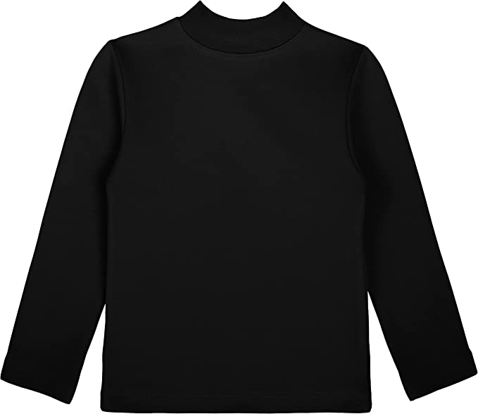 Girls' Basic Mock Turtleneck Long Sleeve Cotton Solid T-Shirt / 5 to 8 Years LILAX