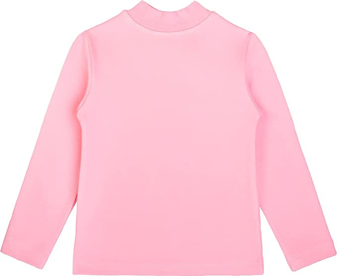 Girls' Basic Mock Turtleneck Long Sleeve Cotton Solid T-Shirt / 5 to 8 Years LILAX