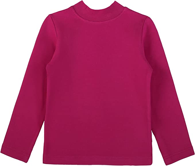 Girls' Basic Mock Turtleneck Long Sleeve Cotton Solid T-Shirt / 5 to 8 Years LILAX