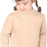 Girls' Basic Mock Turtleneck Long Sleeve Cotton Solid T-Shirt / 5 to 8 Years LILAX