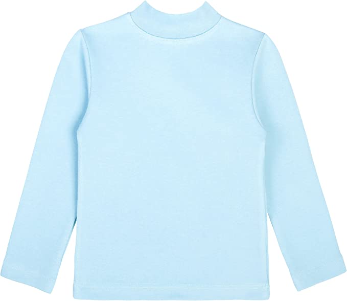 Girls' Basic Mock Turtleneck Long Sleeve Cotton Solid T-Shirt / Toddler LILAX