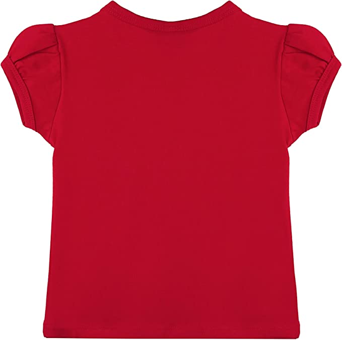 Girls' Basic Cotton T-Shirt  Short Puff Sleeve Crewneck / 8 to 10 LILAX