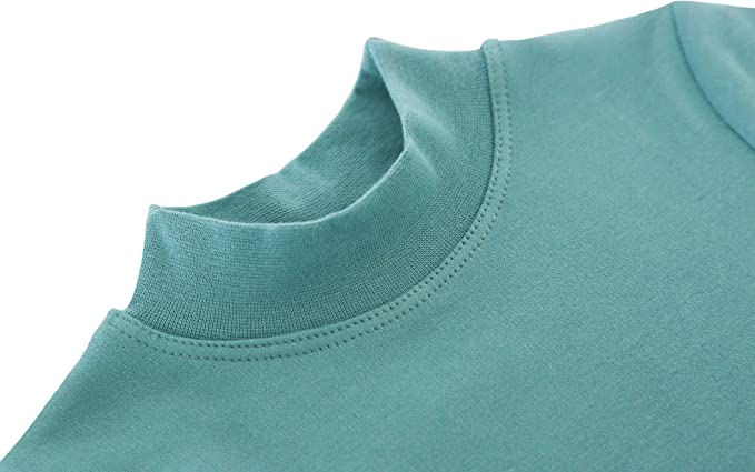 Girls' Basic Mock Turtleneck Long Sleeve Cotton Solid T-Shirt / 5 to 8 Years LILAX