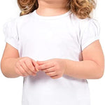 Girls' Basic Cotton T-Shirt  Short Puff Sleeve Crewneck / 8 to 10 LILAX