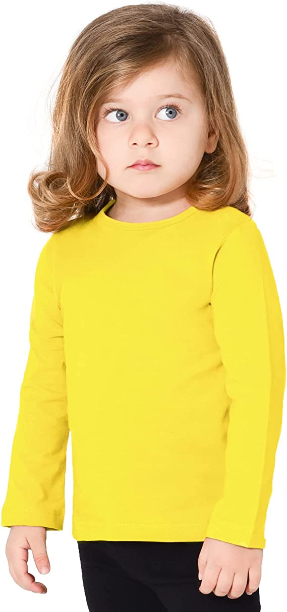 Girls' Basic Crewneck Long Sleeve Cotton T-Shirt / Toddler LILAX