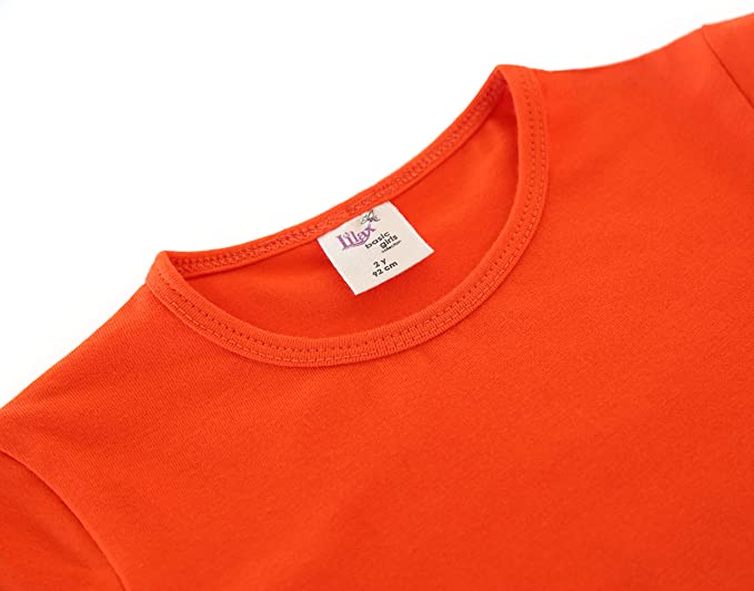 Girls' Basic Crewneck Long Sleeve Cotton T-Shirt / 8 to 10 Years LILAX