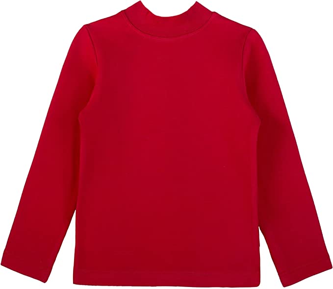 Girls' Basic Mock Turtleneck Long Sleeve Cotton Solid T-Shirt / Toddler LILAX