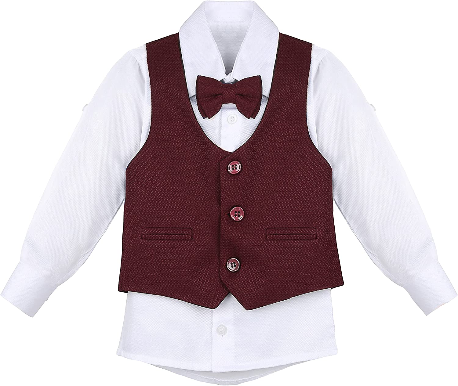 Boys Formal Suit 4 Piece Vest Pants and Tie Dresswear Set / Toddler LILAX