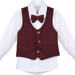 Boys Formal Suit 4 Piece Vest Pants and Tie Dresswear Set / Toddler LILAX