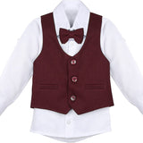 Boys Formal Suit 4 Piece Vest Pants and Tie Dresswear Set / Toddler LILAX