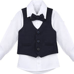 Boys Formal Suit 4 Piece Vest Pants and Tie Dresswear Set / Toddler LILAX