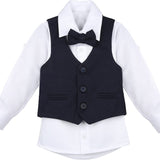 Boys Formal Suit 4 Piece Vest Pants and Tie Dresswear Set / Toddler LILAX