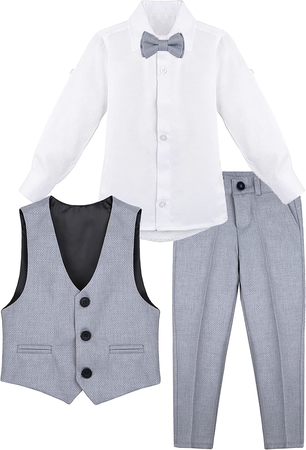 Boys Formal Suit 4 Piece Vest Pants and Tie Dresswear Set / Toddler LILAX