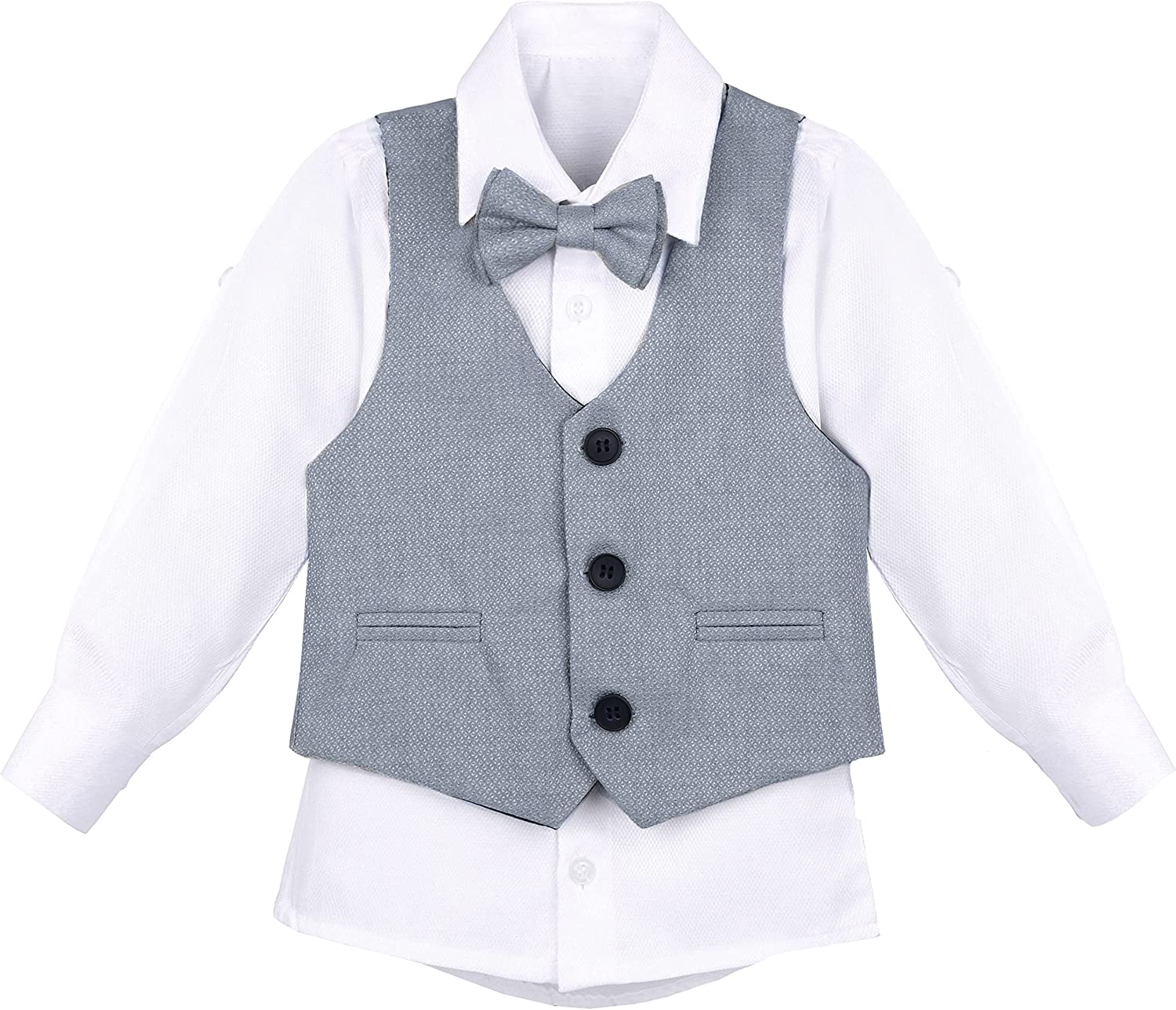 Boys Formal Suit 4 Piece Vest Pants and Tie Dresswear Set / Toddler LILAX