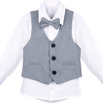 Boys Formal Suit 4 Piece Vest Pants and Tie Dresswear Set / Toddler LILAX