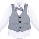 Boys Formal Suit 4 Piece Vest Pants and Tie Dresswear Set / Toddler LILAX