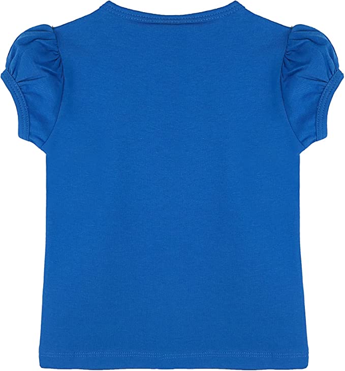 Girls' Basic Cotton T-Shirt  Short Puff Sleeve Crewneck / 8 to 10 LILAX