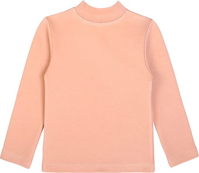 Girls' Basic Mock Turtleneck Long Sleeve Cotton Solid T-Shirt / 9 to 12 Years LILAX