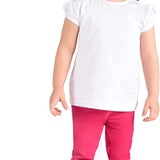 Girls' Basic Cotton T-Shirt  Short Puff Sleeve Crewneck / 8 to 10 LILAX