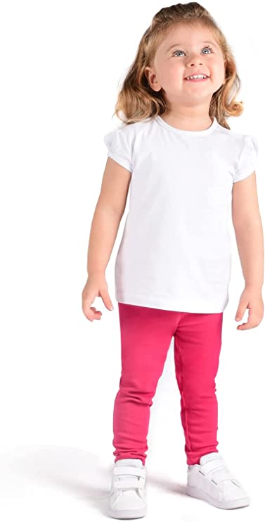 Girls' Basic Cotton T-Shirt  Short Puff Sleeve Crewneck / 8 to 10 LILAX