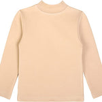 Girls' Basic Mock Turtleneck Long Sleeve Cotton Solid T-Shirt / 5 to 8 Years LILAX