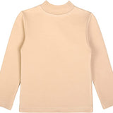 Girls' Basic Mock Turtleneck Long Sleeve Cotton Solid T-Shirt / 5 to 8 Years LILAX