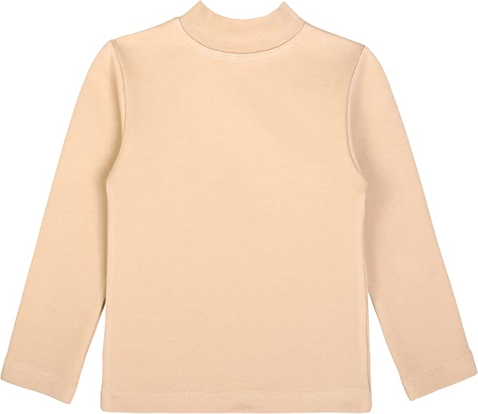 Girls' Basic Mock Turtleneck Long Sleeve Cotton Solid T-Shirt / 5 to 8 Years LILAX