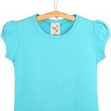 Girls' Basic Cotton T-Shirt  Short Puff Sleeve Crewneck / 5 to 7 Years LILAX