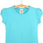 Girls' Basic Cotton T-Shirt  Short Puff Sleeve Crewneck / 8 to 10 LILAX