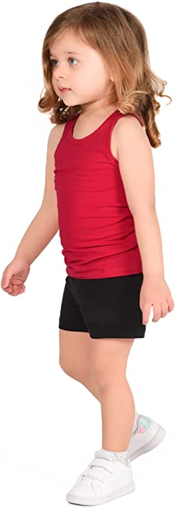 Girls' Soft Solid Cotton Blend Racerback Tank Top / 5 to 7 Years LILAX