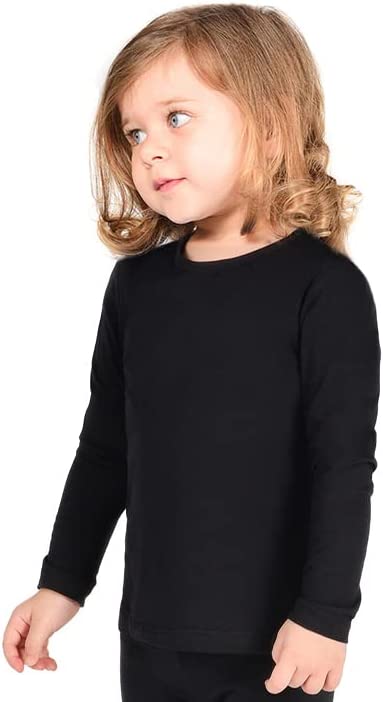 Girls' Basic Crewneck Long Sleeve Cotton T-Shirt / Toddler LILAX