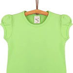 Girls' Basic Cotton T-Shirt  Short Puff Sleeve Crewneck / 5 to 7 Years LILAX