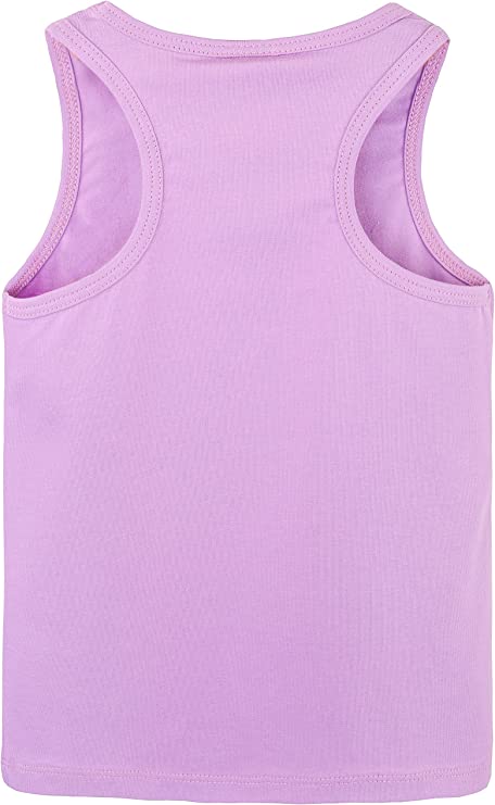 Girls' Soft Solid Cotton Blend Racerback Tank Top / 5 to 7 Years LILAX