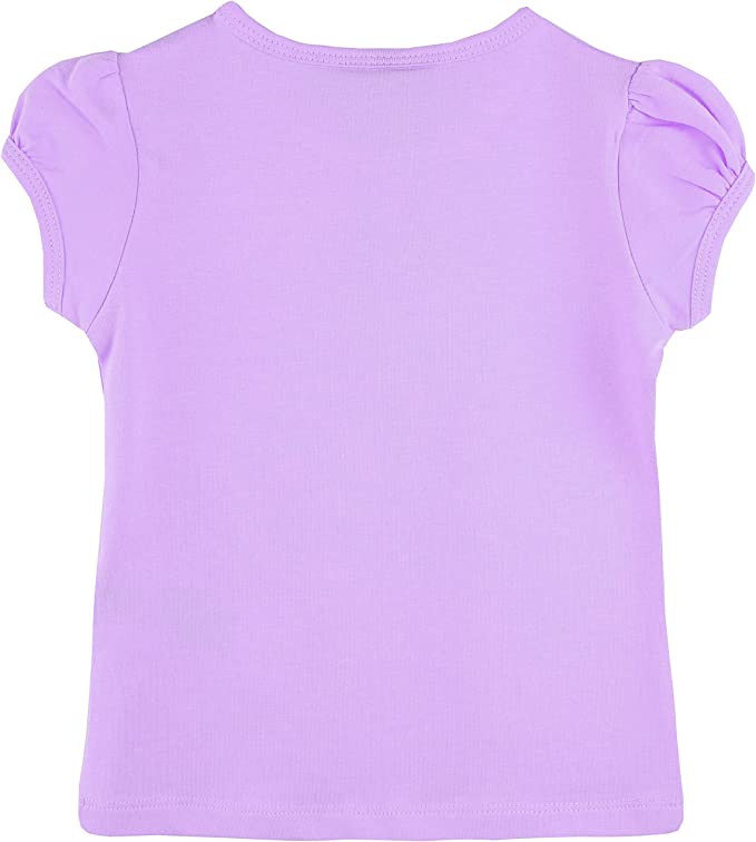 Girls' Basic Cotton T-Shirt  Short Puff Sleeve Crewneck / Toddler LILAX