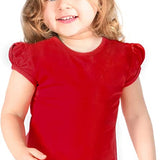 Girls' Basic Cotton T-Shirt  Short Puff Sleeve Crewneck / 8 to 10 LILAX