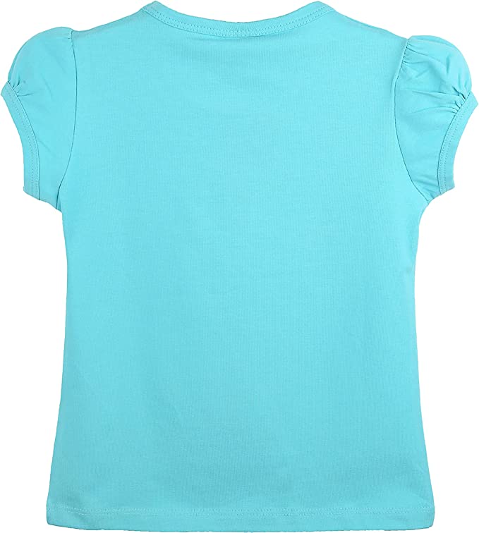 Girls' Basic Cotton T-Shirt  Short Puff Sleeve Crewneck / 8 to 10 LILAX