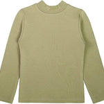 Girls' Basic Mock Turtleneck Long Sleeve Cotton Solid T-Shirt / 9 to 12 Years LILAX