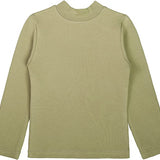 Girls' Basic Mock Turtleneck Long Sleeve Cotton Solid T-Shirt / 9 to 12 Years LILAX