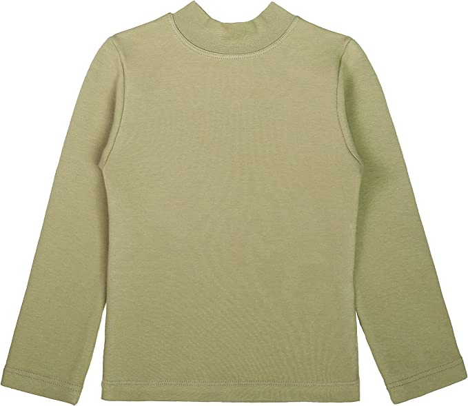 Girls' Basic Mock Turtleneck Long Sleeve Cotton Solid T-Shirt / 9 to 12 Years LILAX